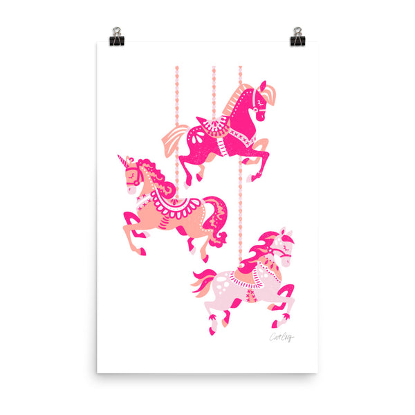Carousel Horses - Pink