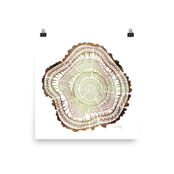 Tree Rings – Brown Ombré Palette • Art Print