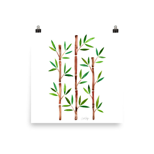 Bamboo – Green & Brown Palette • Art Print