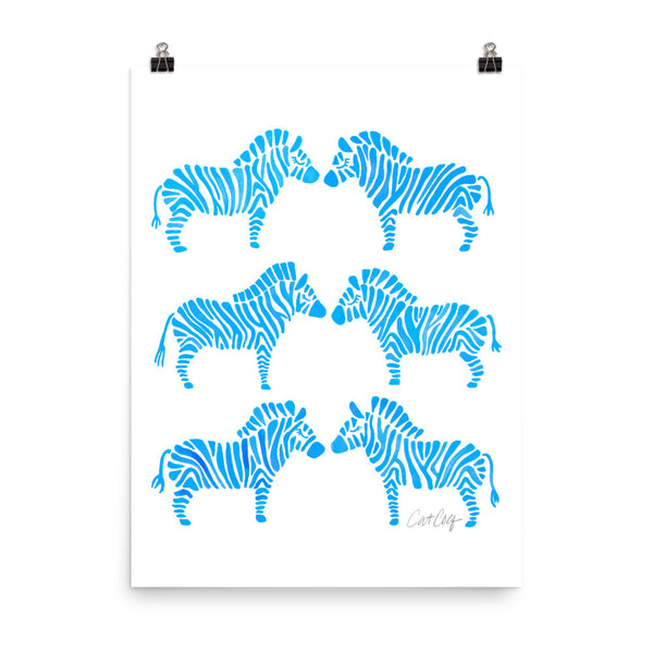 Zebra Collection – Blue Palette • Art Print