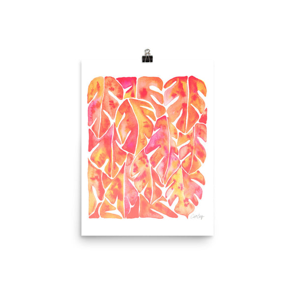 Split Leaf Philodendron – Peach Palette • Art Print