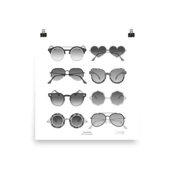 Sunglasses Collection – Black Palette • Art Print