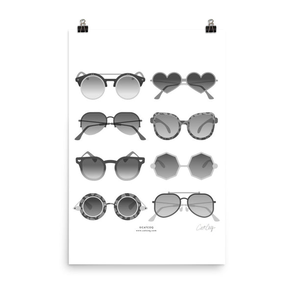 Sunglasses Collection – Black Palette • Art Print