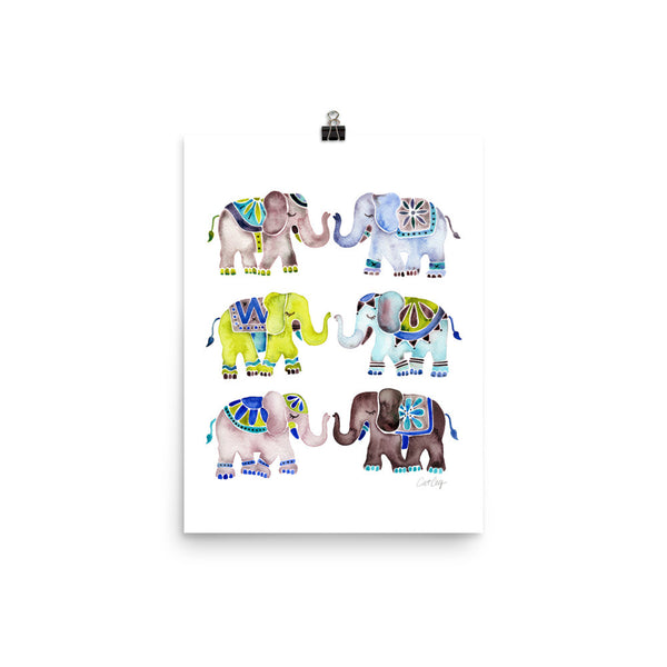 Elephant Collection – Cool Palette • Art Print