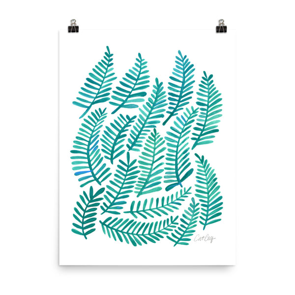 Fronds – Turquoise Palette • Art Print
