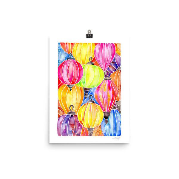 Vietnamese Lanterns – Rainbow Palette • Art Print