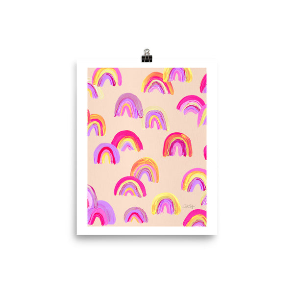 Abstract Rainbow Arcs - Pink
