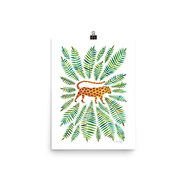 Jaguar – Green Leaves • Art Print
