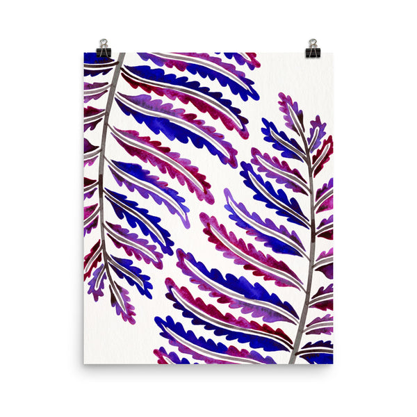 Fern Leaf – Indigo Pattern • Art Print