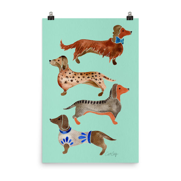 Dachshunds – Mint Palette • Art Print