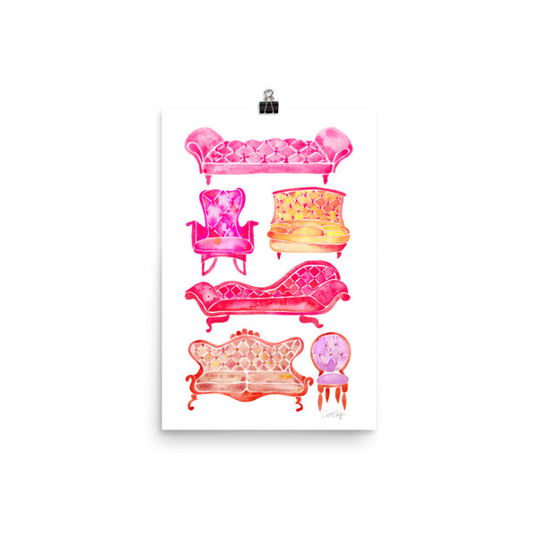 Victorian Lounge – Pink Palette • Art Print