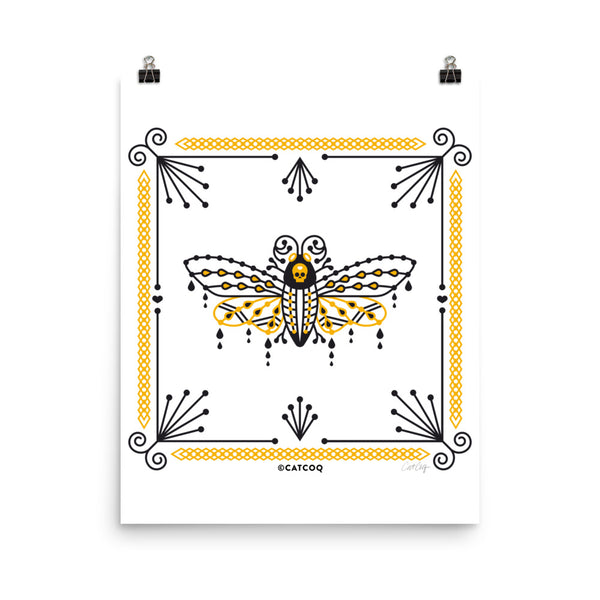 Death's Head Hawkmoth – Yellow & Black Palette • Art Print