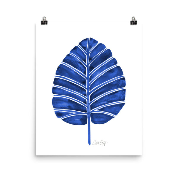 Elephant Ear Alocasia – Navy Palette • Art Print