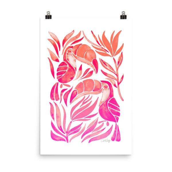 Tropical Toucans – Pink Palette • Art Print
