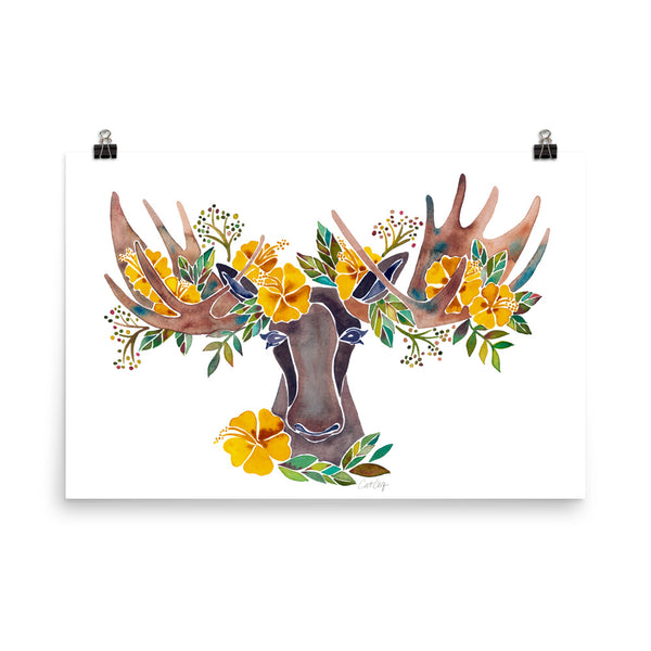 Floral Moose – Yellow