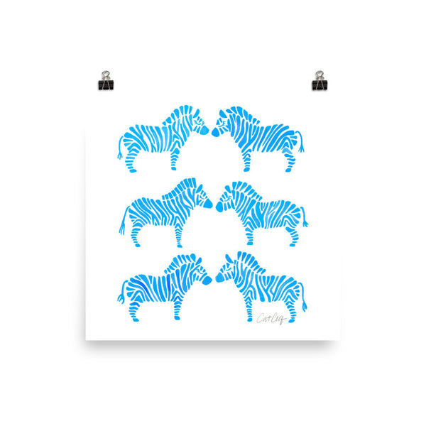 Zebra Collection – Blue Palette • Art Print