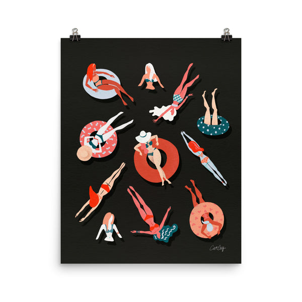 Swimming Ladies - Charcoal