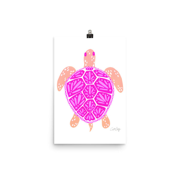 Sea Turtle – Pink Palette  •  Art Print