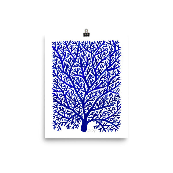 Fan Coral – Navy Palette • Art Print