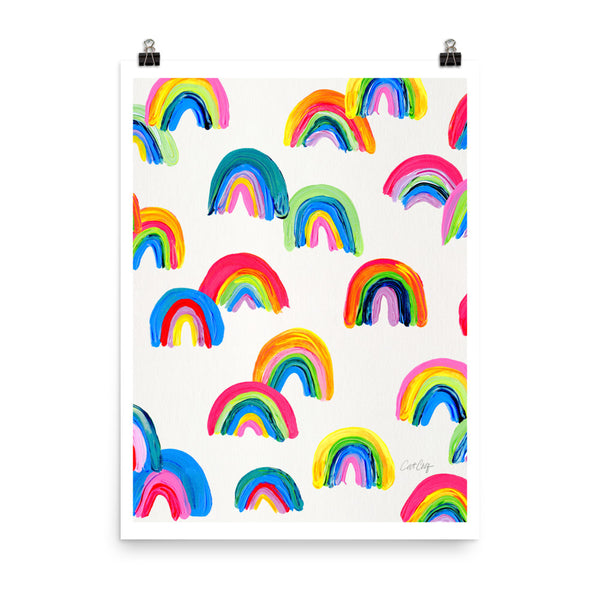 Abstract Rainbow Arcs - White