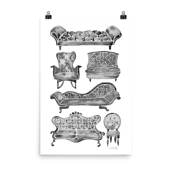 Victorian Lounge – Black Palette • Art Print