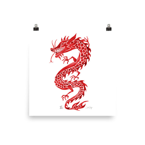 Chinese Dragon – Crimson Palette • Art Print