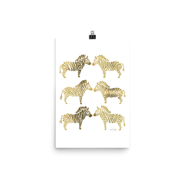 Zebras – Gold Palette • Art Print
