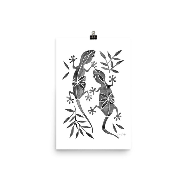 Geckos – Black Palette • Art Print