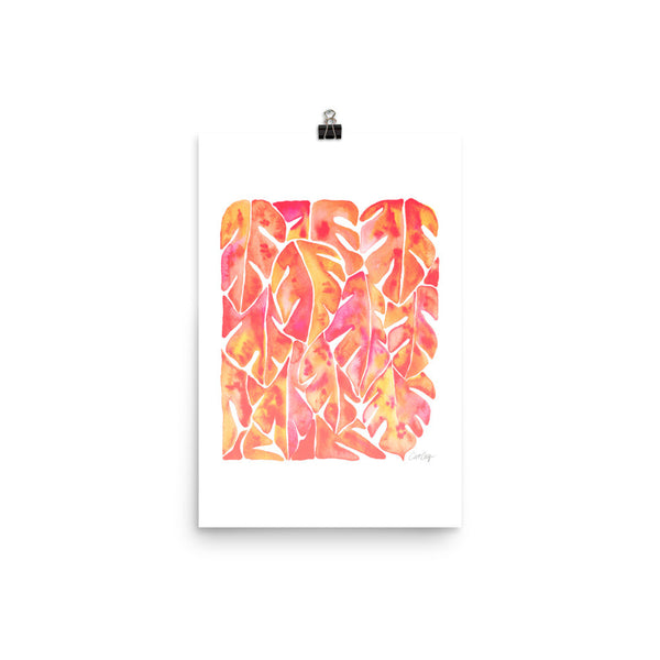 Split Leaf Philodendron – Peach Palette • Art Print