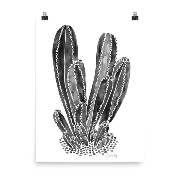 Cactus Cluster – Black Palette • Art Print