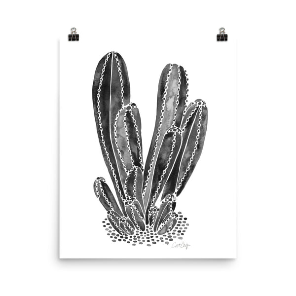 Cactus Cluster – Black Palette • Art Print