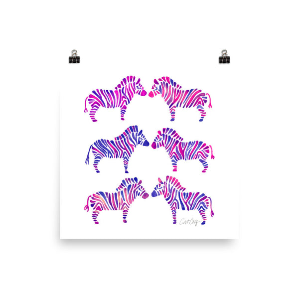 Zebra Collection – Indigo Palette • Art Print