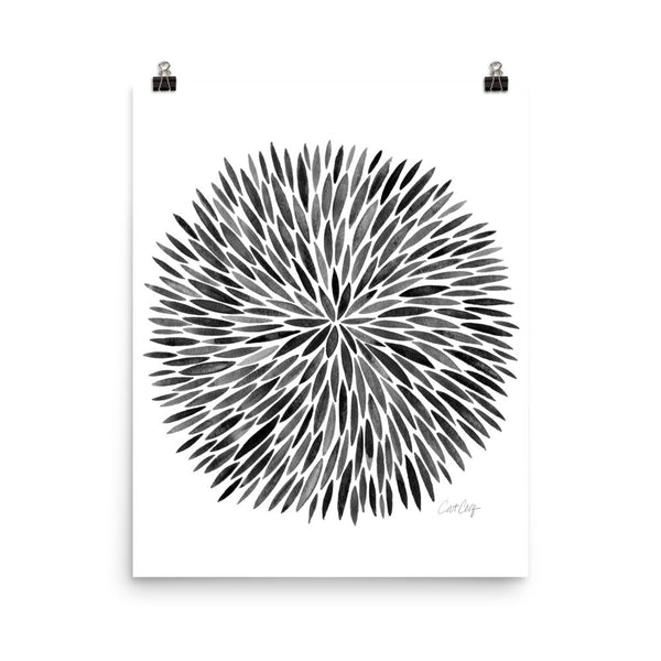 Watercolor Burst – Black Palette • Art Print