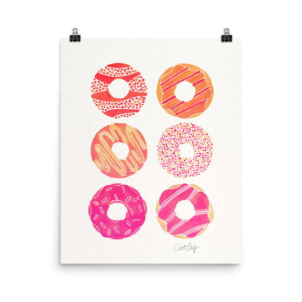 Half Dozen Donuts – Pink Ombré Palette • Art Print