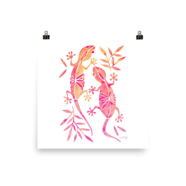 Geckos – Pink Palette • Art Print