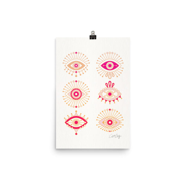 Evil Eyes – Pink Ombré Palette • Art Print