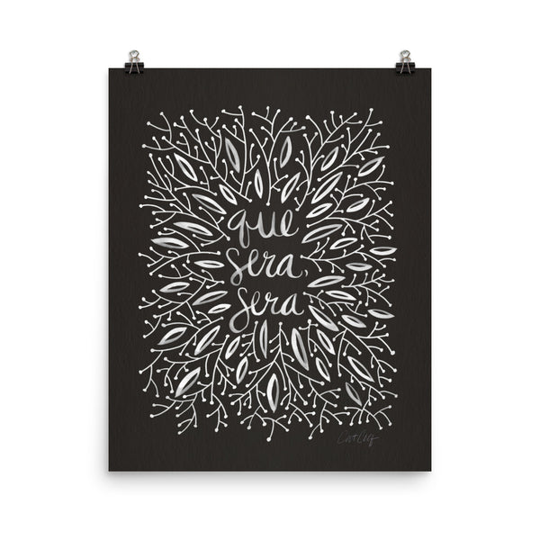 Whatever Will Be, Will Be – Illustrated White Ink on Black • Art Print