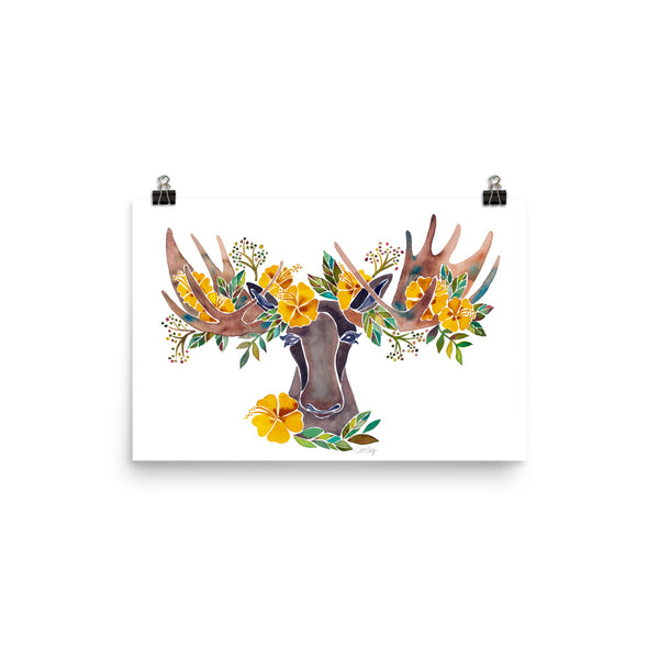 Floral Moose – Yellow