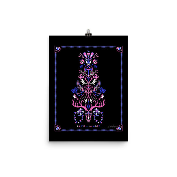 La Vie & La Mort – Pink & Black Palette • Art Print