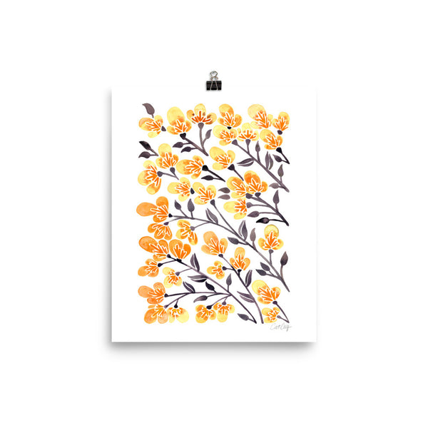 Cherry Blossoms – Yellow Palette • Art Print