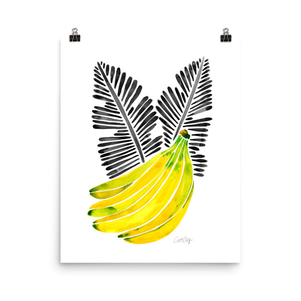 Banana Bunch – Yellow & Black • Art Print