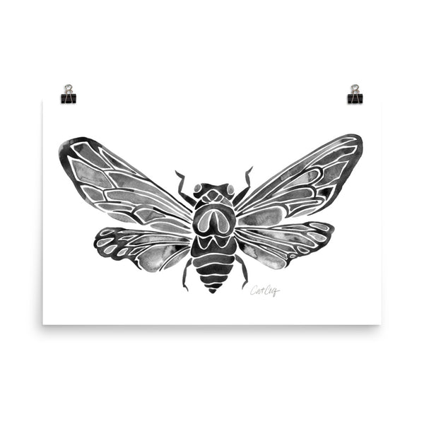 Summer Cicada – Black Palette • Art Print