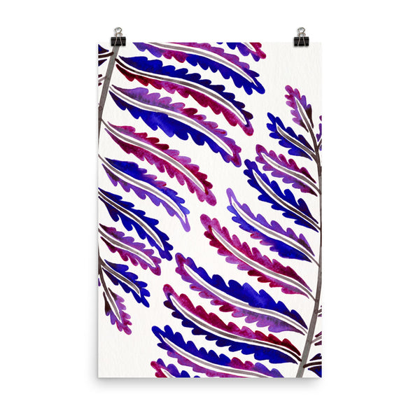 Fern Leaf – Indigo Pattern • Art Print