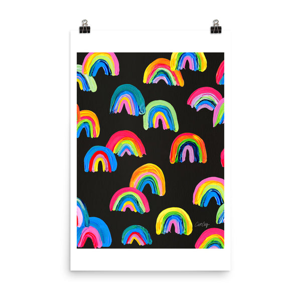 Abstract Rainbow Arcs - Charcoal