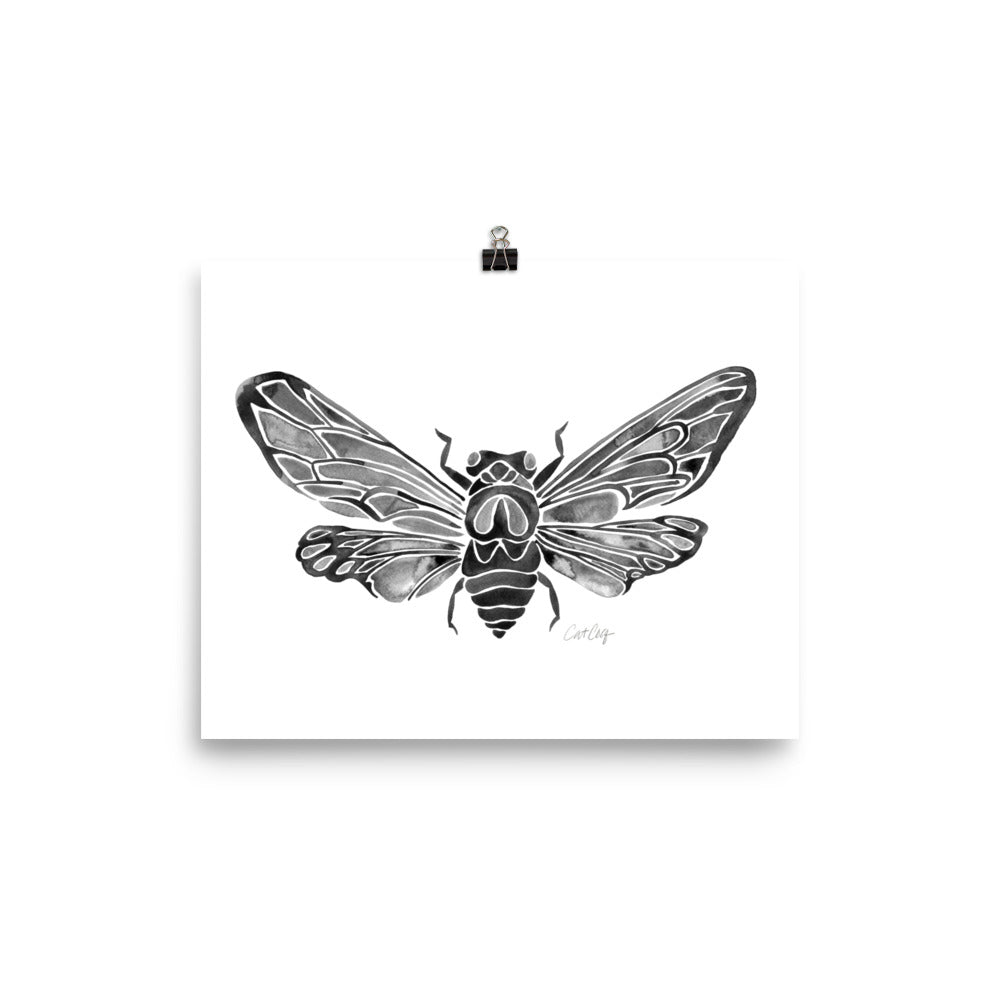 Summer Cicada – Black Palette • Art Print