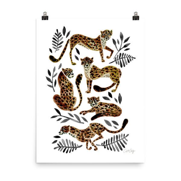 Cheetah Collection – Mocha & Black Palette • Art Print