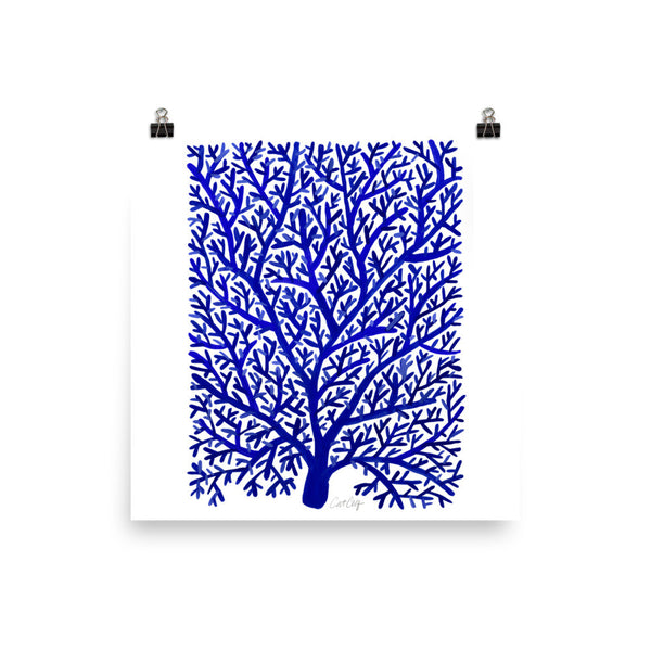 Fan Coral – Navy Palette • Art Print