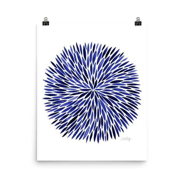 Watercolor Burst – Navy Palette • Art Print