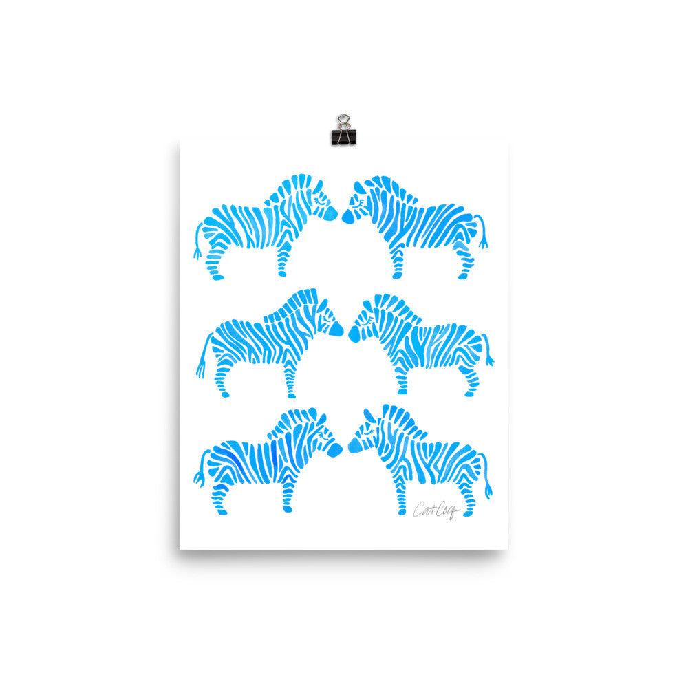 Zebra Collection – Blue Palette • Art Print