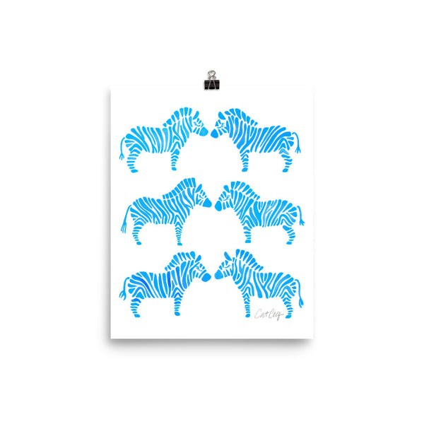 Zebra Collection – Blue Palette • Art Print
